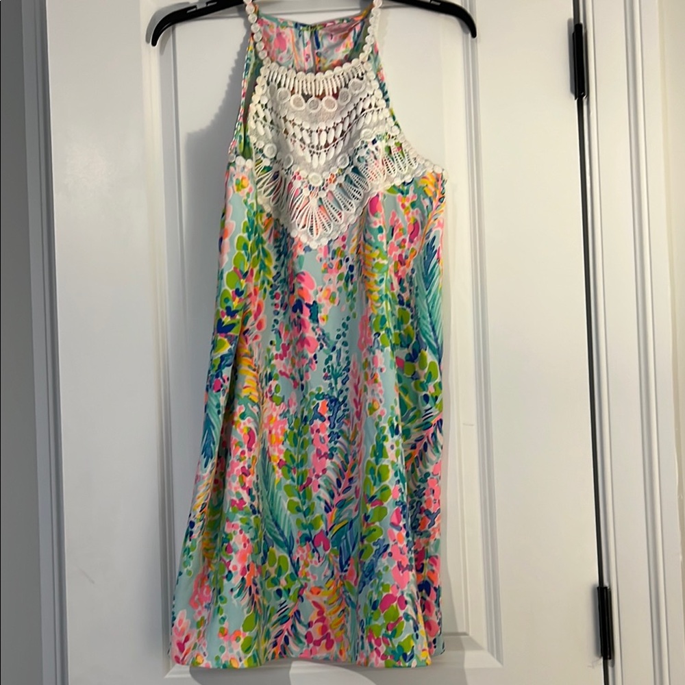 Lilly Pulitzer Floral Dress with Crochet Detail